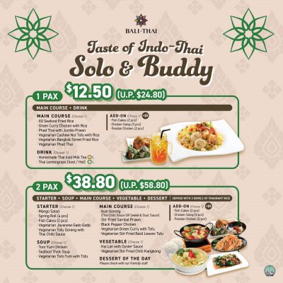 Bali Thai 1pax 2pax Set Meal